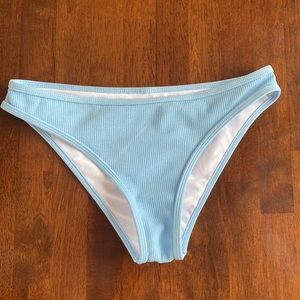 ROMWE size large light blue ribbed bikini bottom